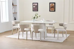 VI Haven Pedestal Base Rectangular Dining Table thumbnail 5