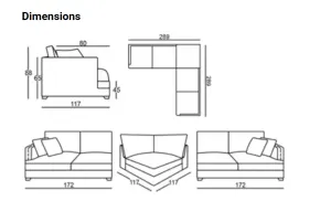 EL Anthem 4 Seater Fabric Corner Sofa thumbnail 2