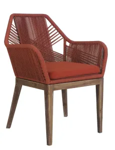 VI Faro Timber Leg Round Rope Outdoor Dining Armchair thumbnail 2