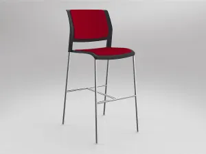 OL Game Fabric Upholstered Chrome Leg Barstool thumbnail 12