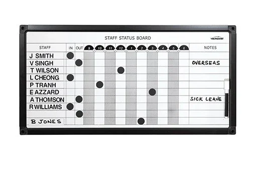 VC Magnetic Staff Status Board