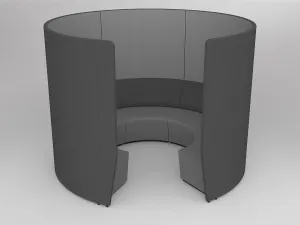OL Motion Arc 5 Seater Reception Area Lounge with 2 Meter Privacy Wall thumbnail 1