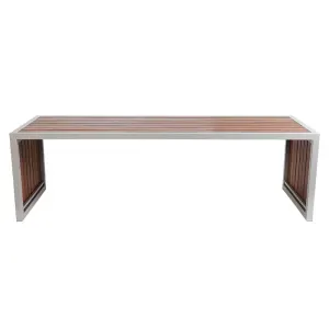 MA Indoor Bar Table with Steel Frame and Timber Slats thumbnail 1