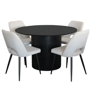 BT Miami 120cm Diameter Timber Round Dining Table with 4 Zara Chair Set thumbnail 2
