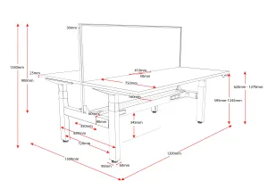 RL Boost+ Height Adjustable 2 User Back to Back Workstation with SHUSH30 Screen thumbnail 5