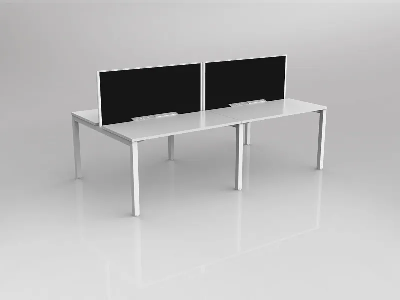 OL Axis 4 User Double Sided Workstation with Screen - Splice Fabric