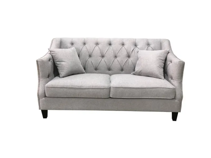 VI Vermont Fabric Upholstered Timber Leg 2 Seater Sofa