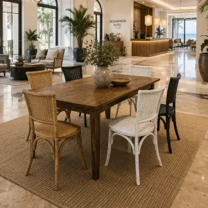 MF Provincial Oak Timber Frame with Rattan Dining Chair thumbnail 3
