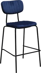 FL Tiramisu Velvet Upholstered Black Metal Frame Hospitality Barstool thumbnail 3