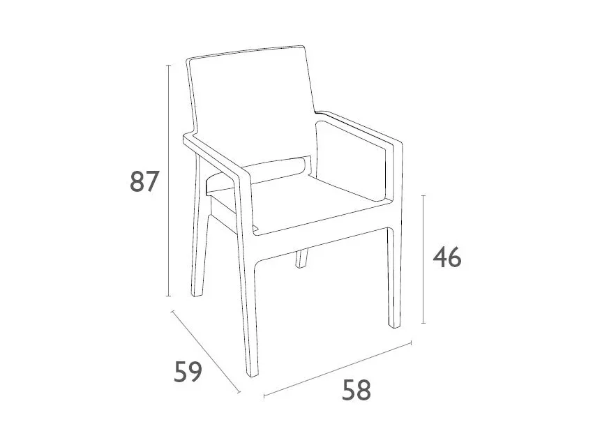 FL 3 Piece Outdoor Square Dining Table Setting with Ibiza Armchair thumbnail 9