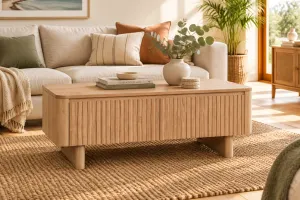 MD Oscar Solid Timber 2 Drawer Coffee Table thumbnail 2
