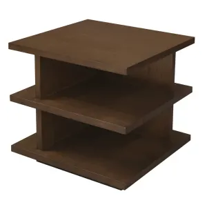 CT Hudson Solid Mindi Timber Square Side Table with Shelves thumbnail 4