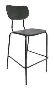 FL Tiramisu Plywood Black Metal Frame Hospitality Barstool thumbnail 2