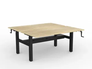 OL Agile Winder Height Adjustable Shared Desk – Oak Top with Black Frame thumbnail 12