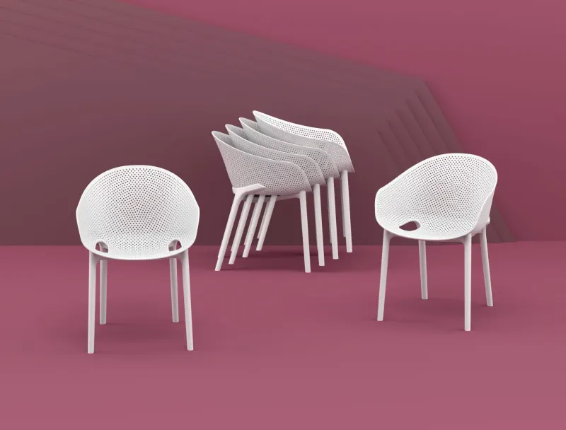 FL Sky Pro Hospitality Stacking Outdoor Dining Chair