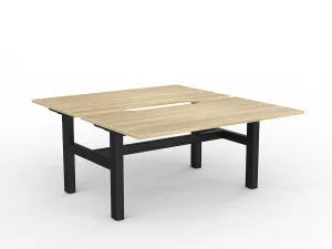 OL Agile Fixed Height Shared Desk – Oak Top with Black Frame thumbnail 8