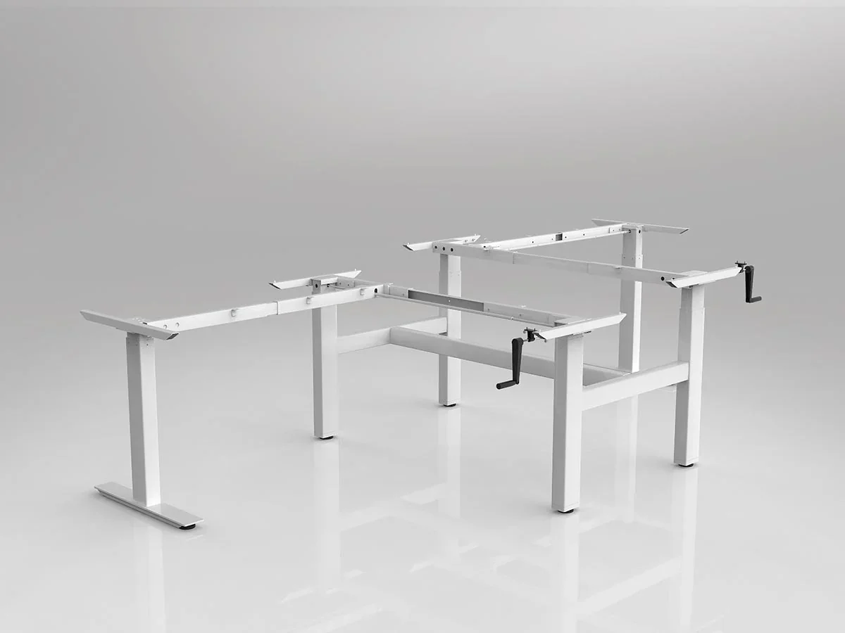 OL Agile Winder Height Adjustable 90° Shared Workstation Frame