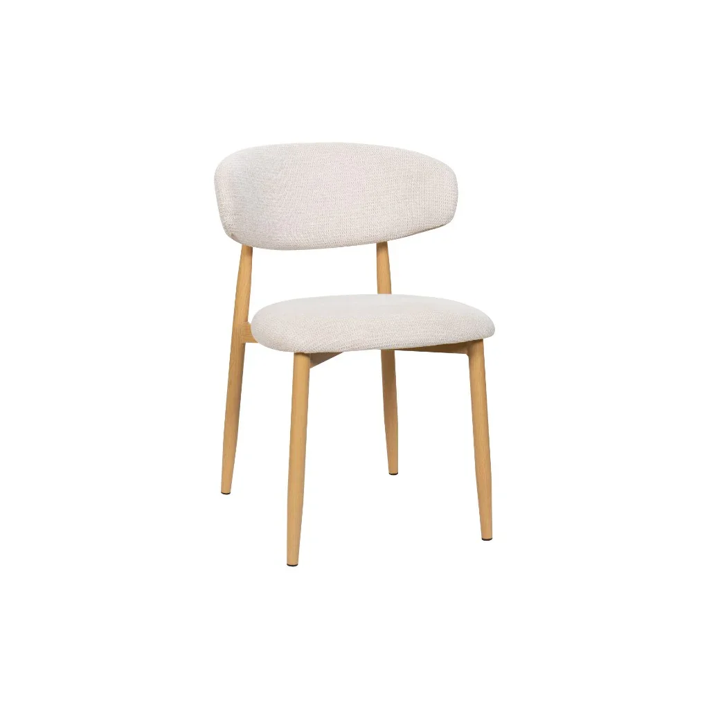 VI Louis Fabric Upholstered Metal Leg Dining Chair