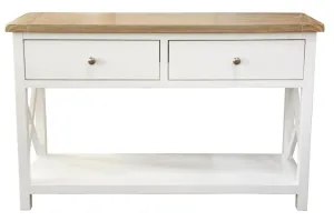 VI Shellwood Solid Timber 2 Drawer Console Table thumbnail 1