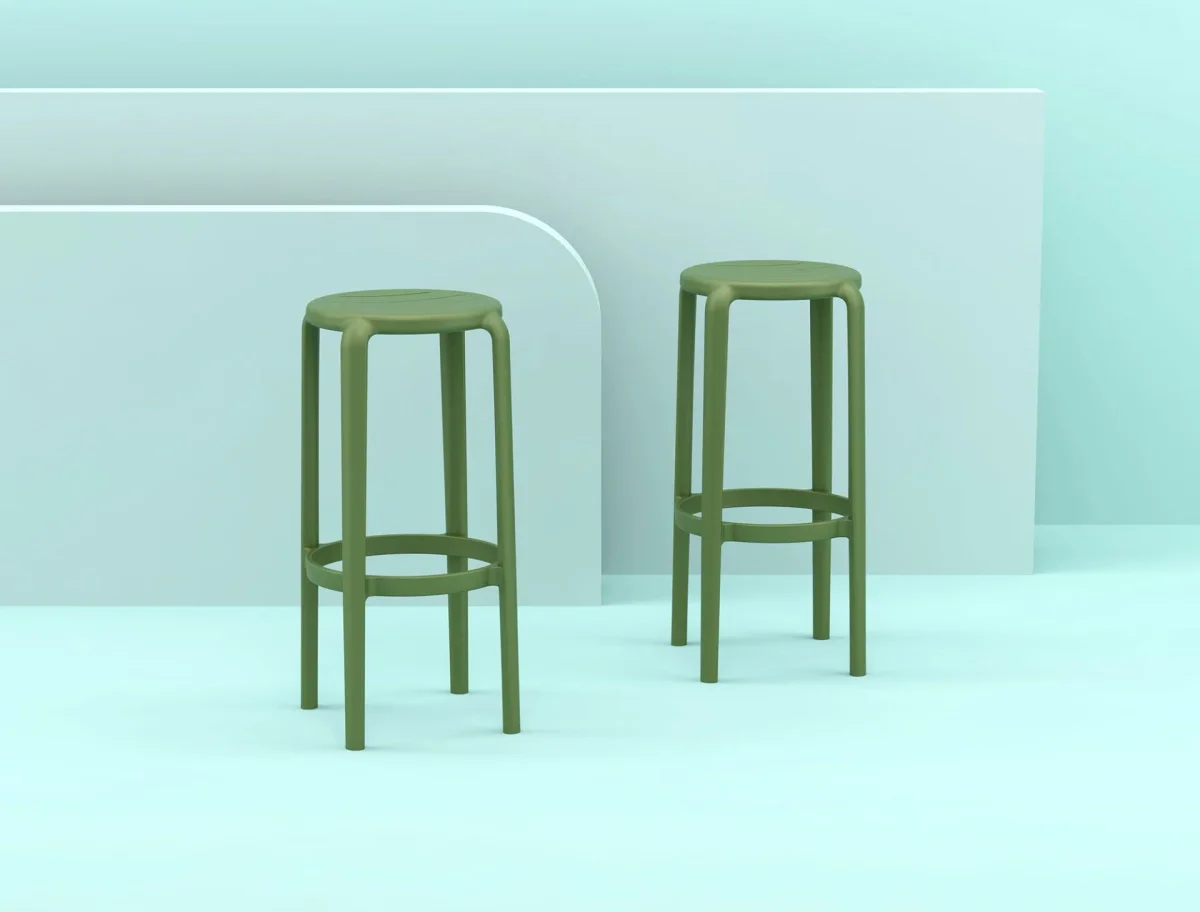FL Tom Hospitality Outdoor Stackable Bar Stool