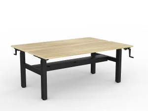 OL Agile Winder Height Adjustable Shared Desk – Oak Top with Black Frame thumbnail 17