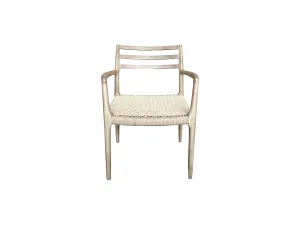 MF Porter Ladder Back Solid Timber Frame Woven Rope seat Dining Armchair thumbnail 2