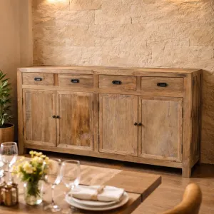 MF Recycled Elm Timber 4 Drawer 4 Door Buffet thumbnail 3