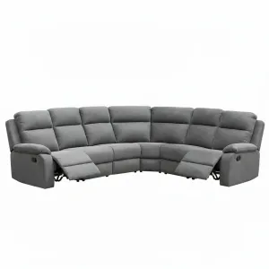 EL Rossie Fabric Upholstered 6 Seater Corner Recliners Lounge Suite thumbnail 1