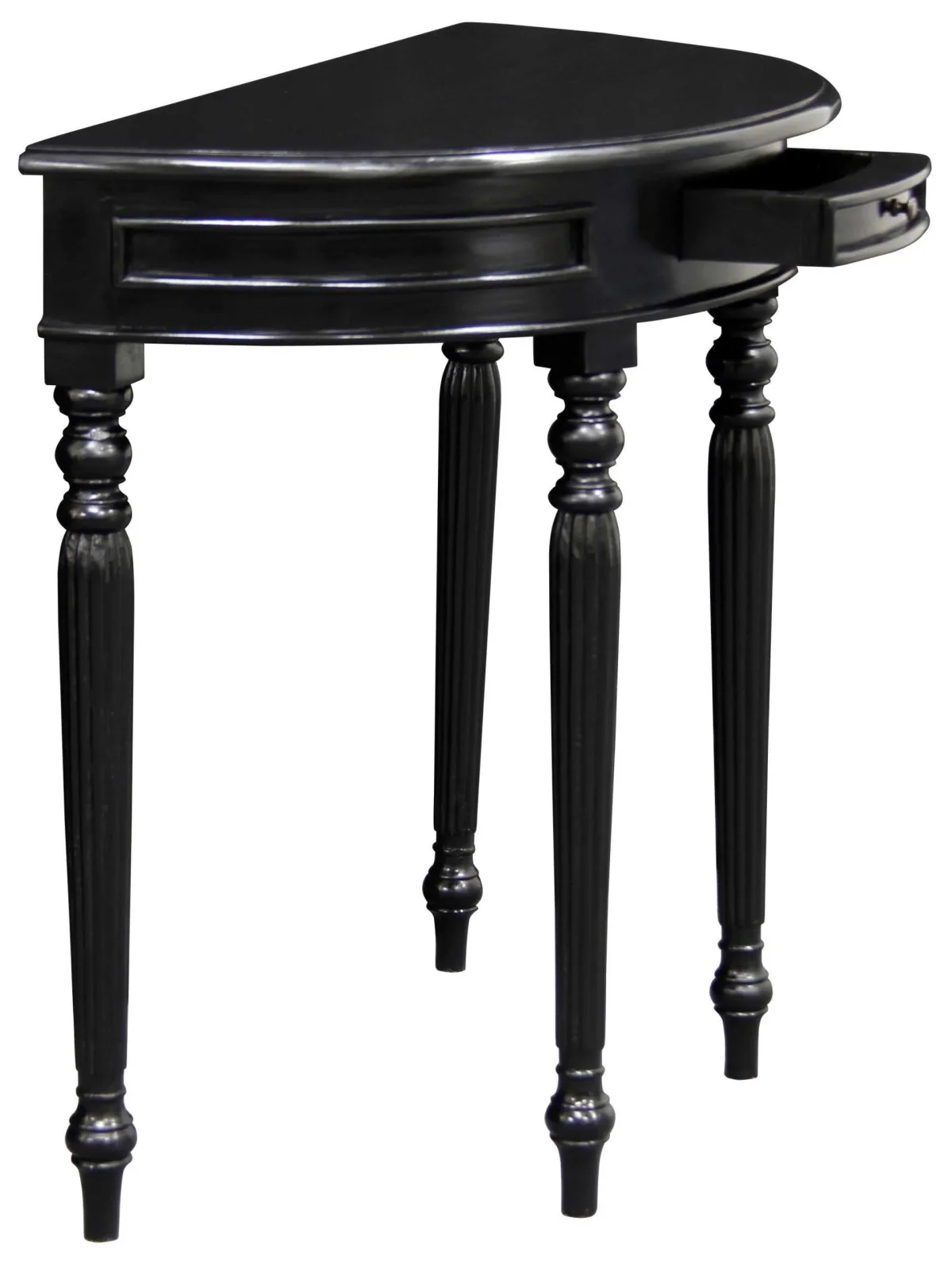 CT Huntley Solid Timber Turn Legs Half Round Sofa Table