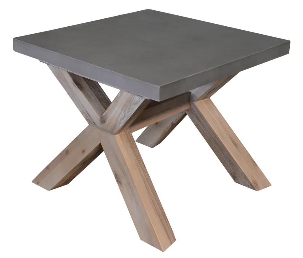 VI Charleston Timber Framed Concrete Top Lamp Table