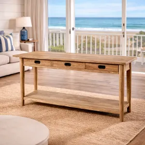 MF Tiffany Solid Timber 3 Drawer Hall Table thumbnail 2