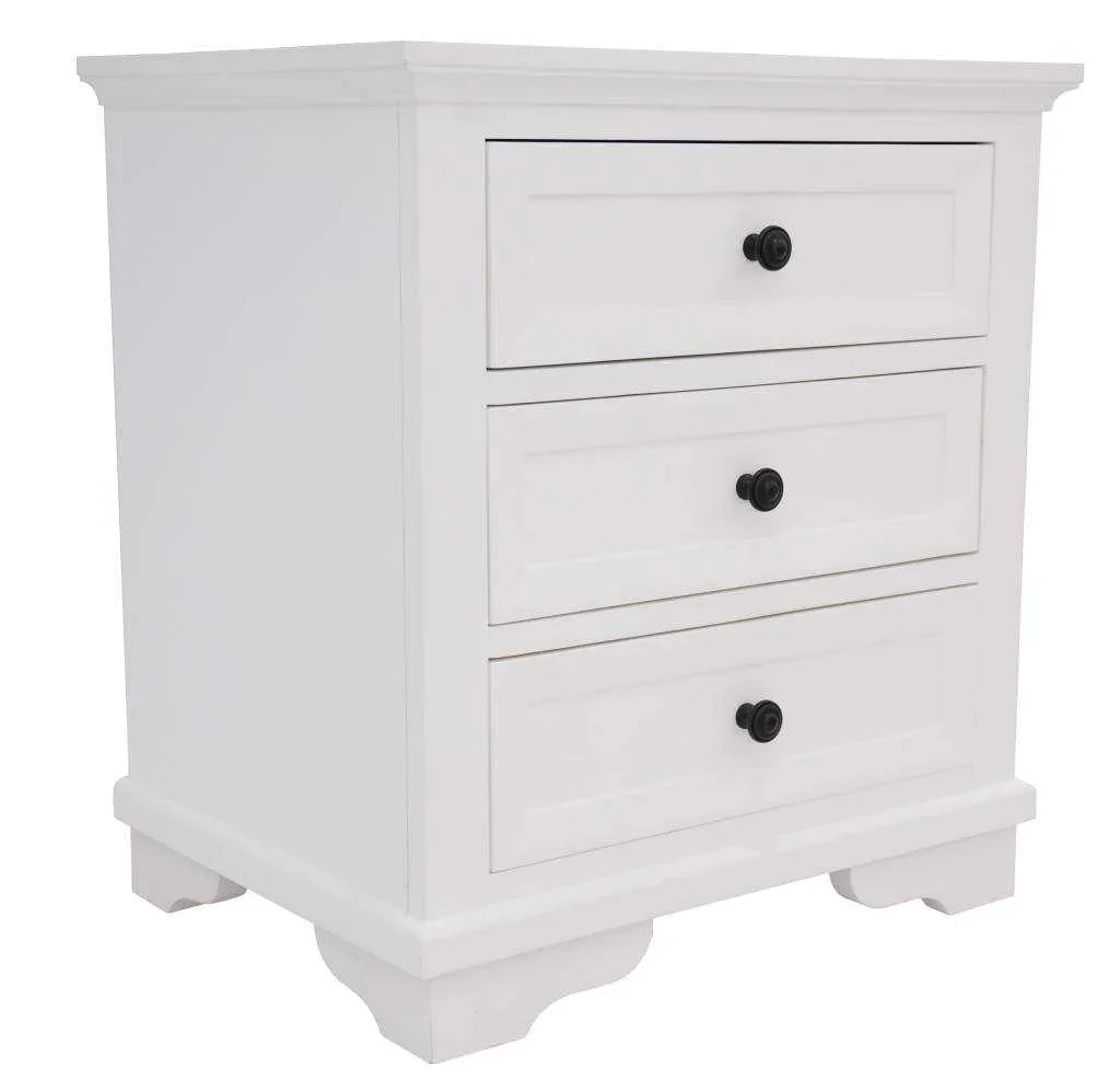 VI Vienna Solid Timber Frame 3 Drawer Bedside