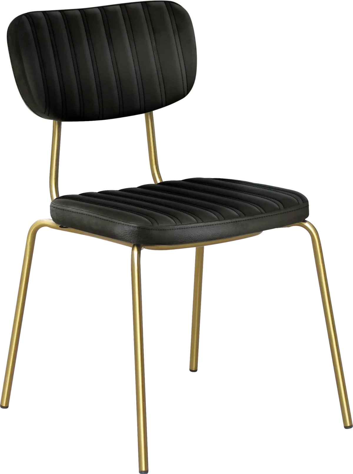 FL Tiramisu Vinyl Upholstered Brass Frame Hospitality Function Chair