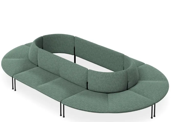 DD Bowral Fabric Upholstered 12 Seater Oval Breakout Seating