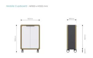 OL Rover 3 Tier Mobile Cupboard with Acoustic Pinnable Board thumbnail 5