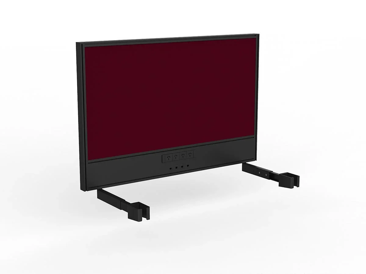 OL Studio Screen with Ducting for Agile Individual Desk – Breath Fabric with Black Frame