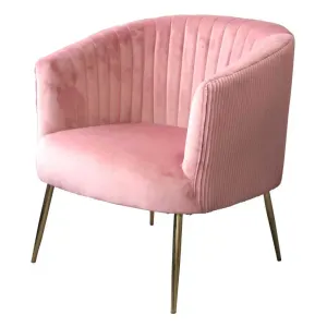 BT Perla Velvet Upholstered Fluted Back Armchair thumbnail 1