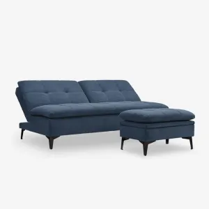 HE Sujana Fabric Upholstered 3 Seater Sofa Bed with Footstool thumbnail 4