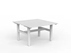 OL Agile Fixed Height 2 User Shared Desk – White Top with White Frame thumbnail 17