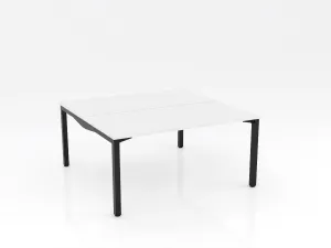 OL Axis Stretch Double Sided 2 User Desk – White Top Black Frame thumbnail 7