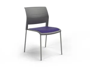 OL Game 4 Legs Upholstered Seat Visitor Stacking Chair - Charcoal Shell thumbnail 3