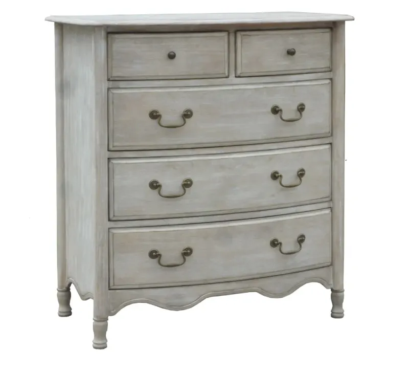 VI Chantelle Solid Timber 5 Drawer Tallboy