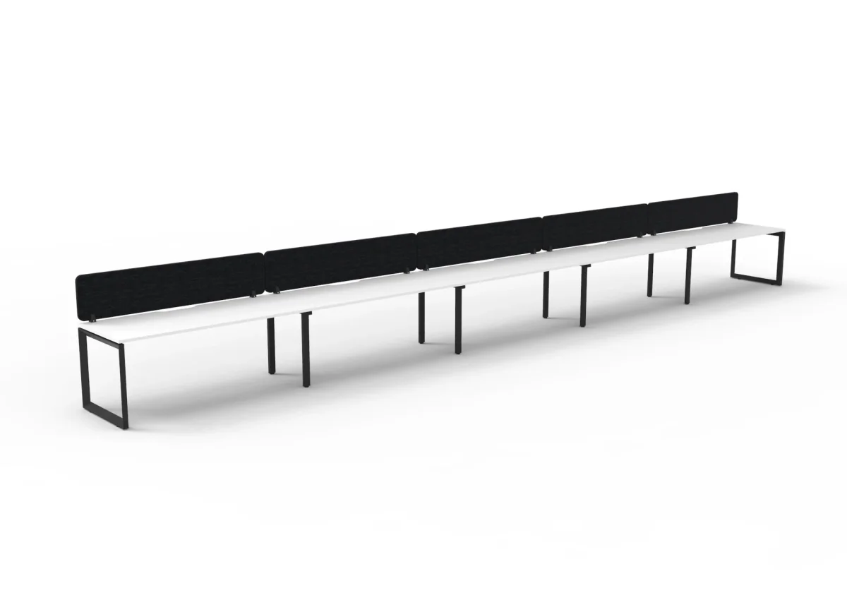 RL Infinity Loop Leg Single Sided Workstation with Black Eco Panel Screen
