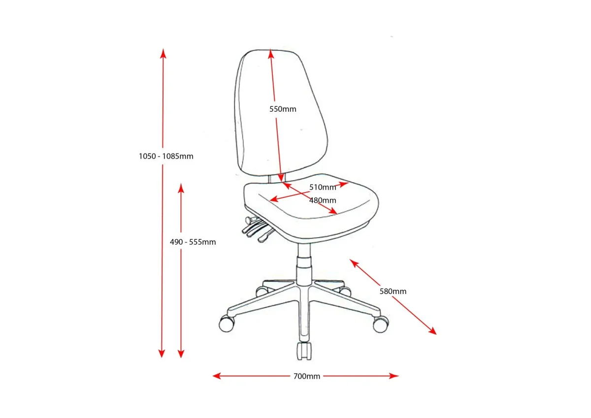 RL Endeavour Pro Ergo Fabric Upholstered High Back Operator Chair