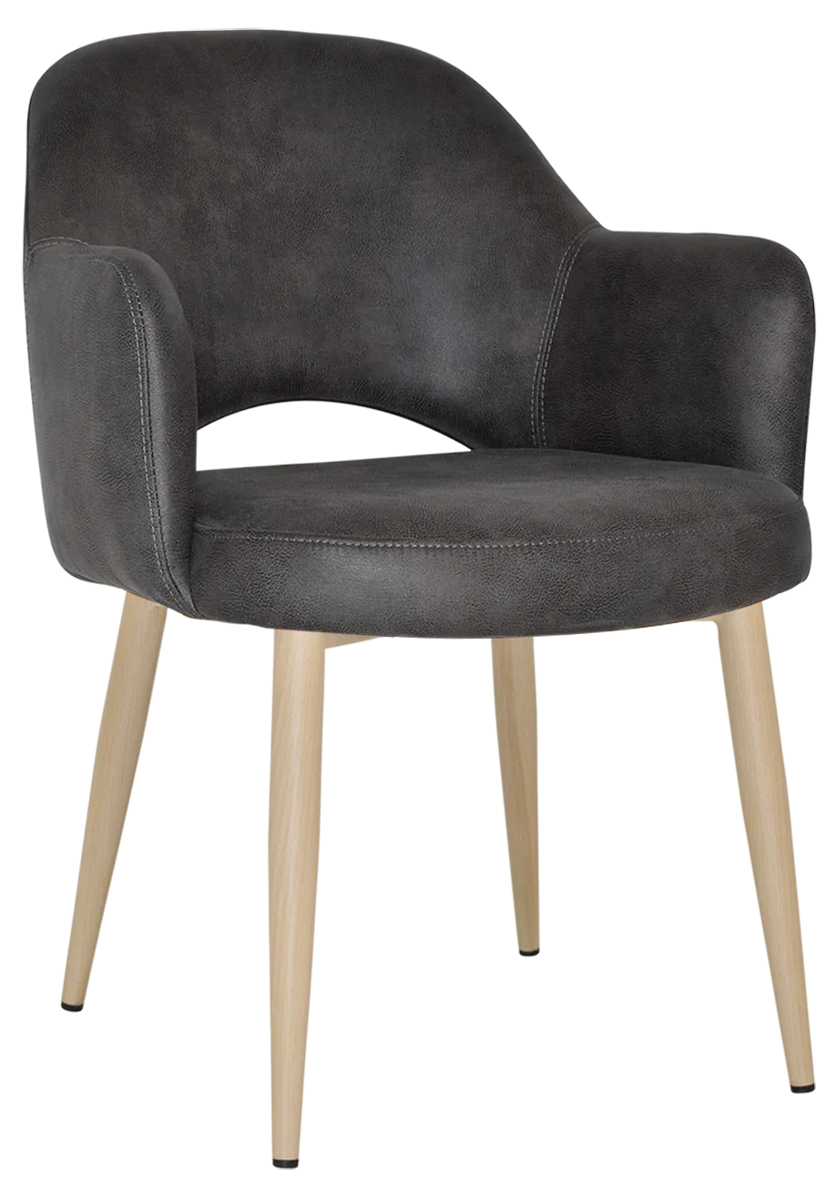 EZ Albury Birch Colour Metal Leg Upholstered Hospitality Dining Armchair