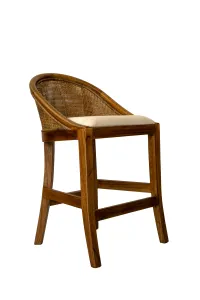 CR Alabama Timber Framed Rattan Back Fabric Seat Counter Stool thumbnail 9