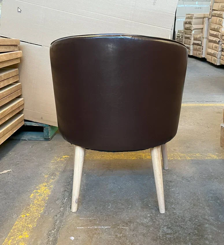 MF Apollo PU Leather Back Fabric Upholstered Dining Armchair