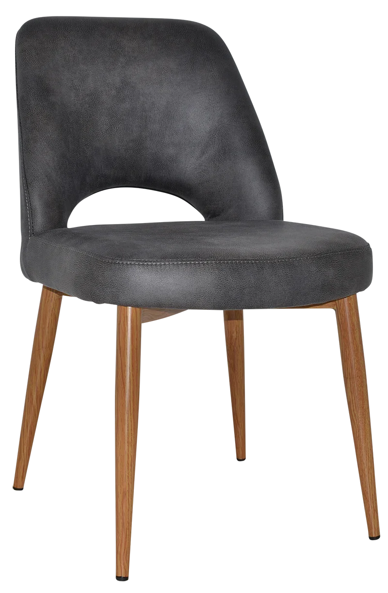 EZ Albury Oak Stained Metal Leg Upholstered Hospitality Dining Chair