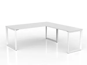 OL Anvil Melamine Top Metal Frame Office Desk with Return thumbnail 17