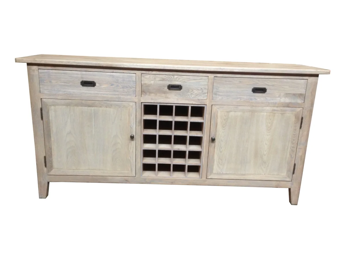 MF Hampton Solid Timber Sideboard with 20 Bottle Racks